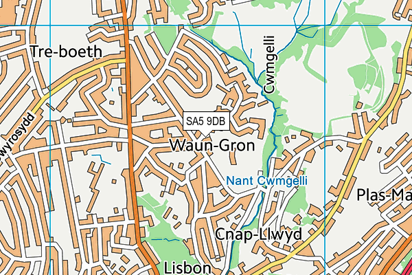 SA5 9DB map - OS VectorMap District (Ordnance Survey)