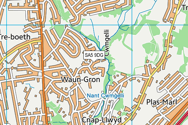 SA5 9DG map - OS VectorMap District (Ordnance Survey)