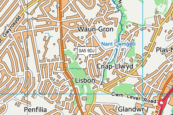 SA5 9DJ map - OS VectorMap District (Ordnance Survey)