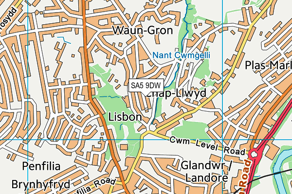 SA5 9DW map - OS VectorMap District (Ordnance Survey)