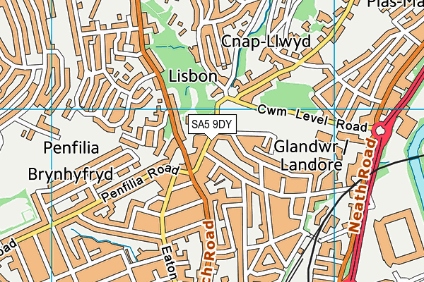 SA5 9DY map - OS VectorMap District (Ordnance Survey)