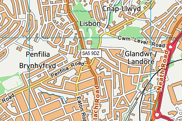 SA5 9DZ map - OS VectorMap District (Ordnance Survey)