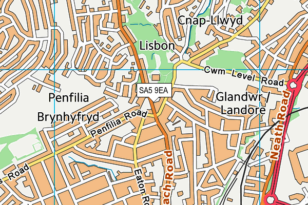 SA5 9EA map - OS VectorMap District (Ordnance Survey)