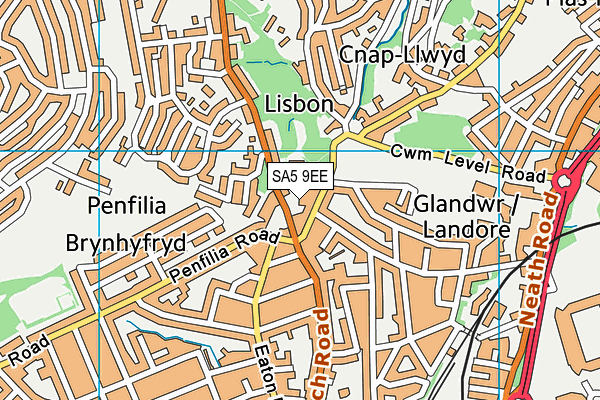 SA5 9EE map - OS VectorMap District (Ordnance Survey)