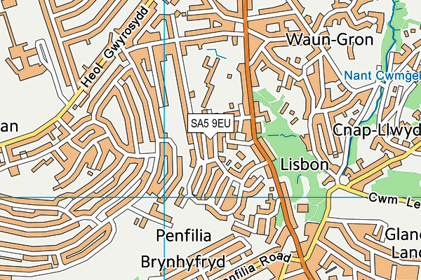 SA5 9EU map - OS VectorMap District (Ordnance Survey)