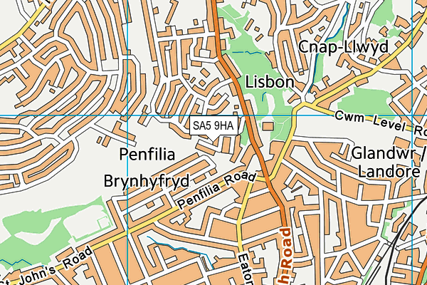 SA5 9HA map - OS VectorMap District (Ordnance Survey)