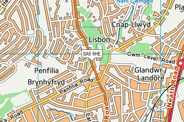 SA5 9HE map - OS VectorMap District (Ordnance Survey)