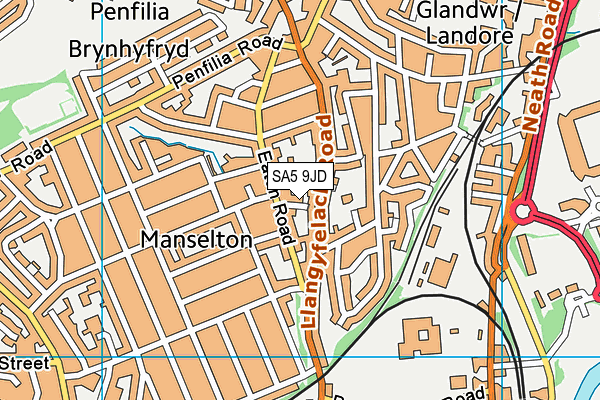 SA5 9JD map - OS VectorMap District (Ordnance Survey)