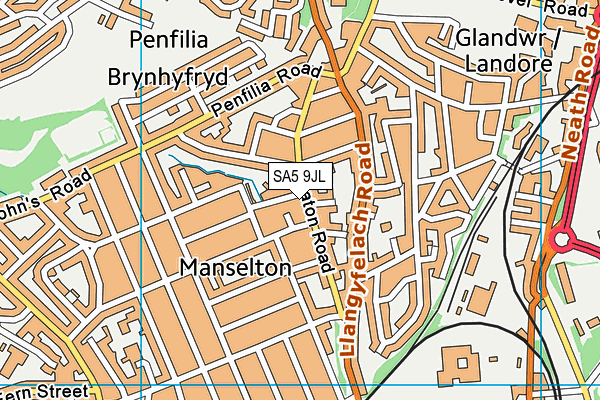 SA5 9JL map - OS VectorMap District (Ordnance Survey)