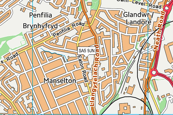 SA5 9JN map - OS VectorMap District (Ordnance Survey)
