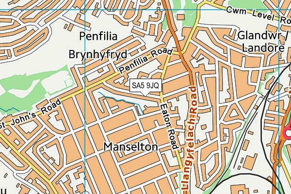 SA5 9JQ map - OS VectorMap District (Ordnance Survey)