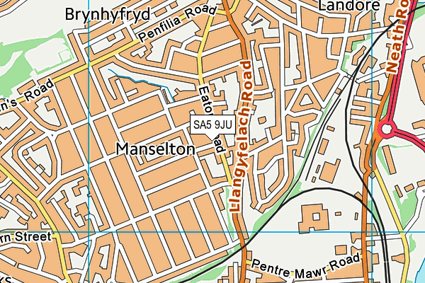 SA5 9JU map - OS VectorMap District (Ordnance Survey)