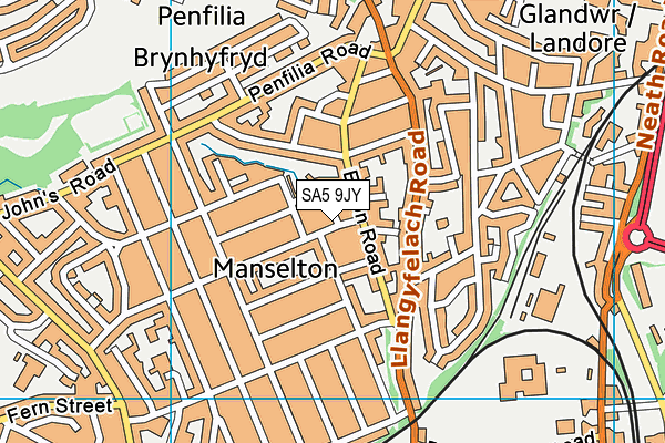 SA5 9JY map - OS VectorMap District (Ordnance Survey)
