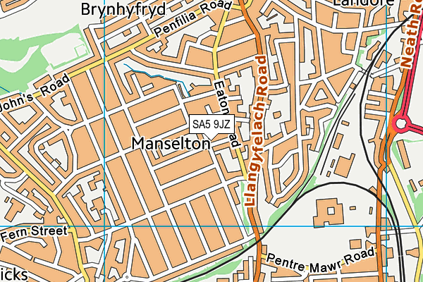 SA5 9JZ map - OS VectorMap District (Ordnance Survey)