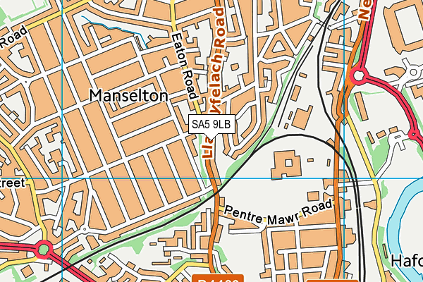 SA5 9LB map - OS VectorMap District (Ordnance Survey)