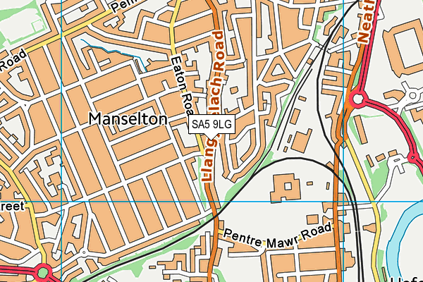 SA5 9LG map - OS VectorMap District (Ordnance Survey)