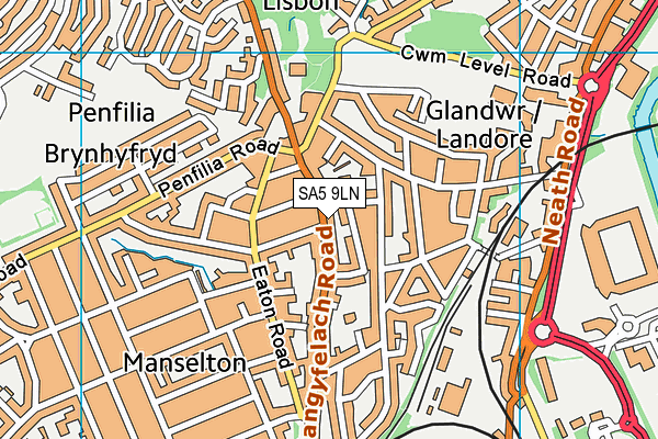 Brynhyfryd Primary School map (SA5 9LN) - OS VectorMap District (Ordnance Survey)