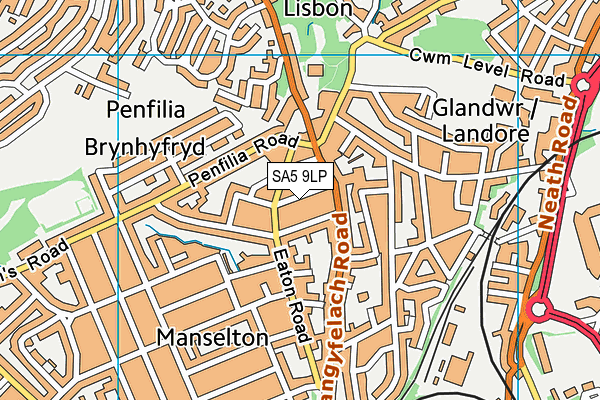 SA5 9LP map - OS VectorMap District (Ordnance Survey)