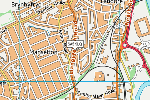 SA5 9LQ map - OS VectorMap District (Ordnance Survey)