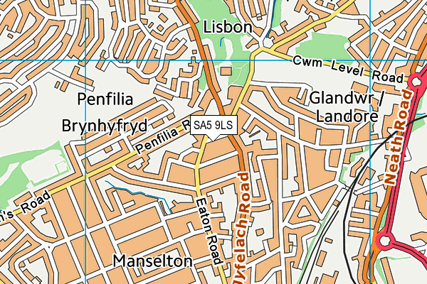 SA5 9LS map - OS VectorMap District (Ordnance Survey)