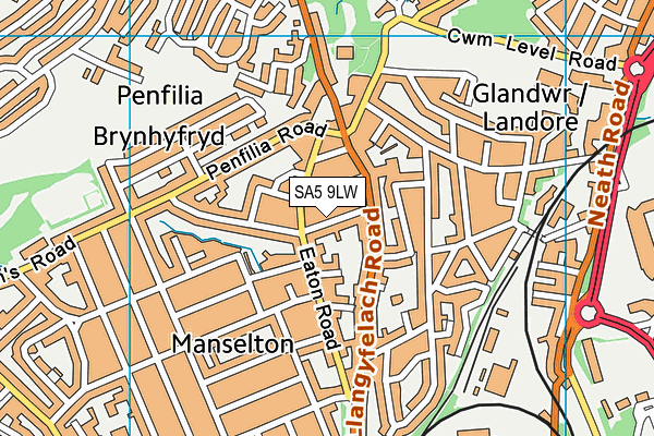 SA5 9LW map - OS VectorMap District (Ordnance Survey)