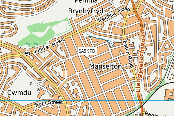 SA5 9PD map - OS VectorMap District (Ordnance Survey)