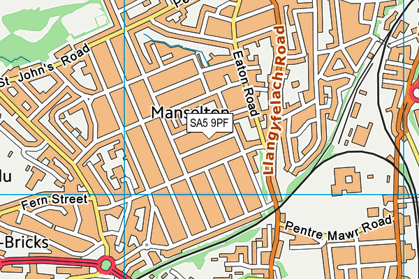 SA5 9PF map - OS VectorMap District (Ordnance Survey)