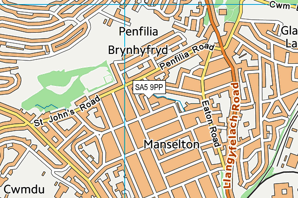 SA5 9PP map - OS VectorMap District (Ordnance Survey)