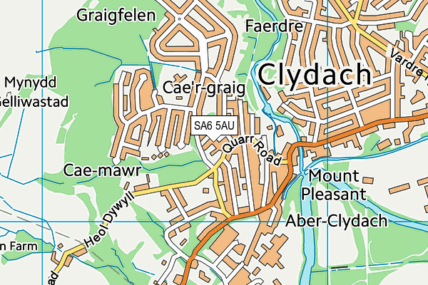 SA6 5AU map - OS VectorMap District (Ordnance Survey)