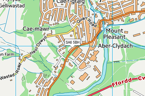 SA6 5BH map - OS VectorMap District (Ordnance Survey)