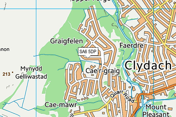 Craigfelen Primary School map (SA6 5DP) - OS VectorMap District (Ordnance Survey)