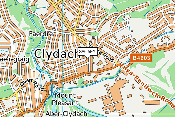 SA6 5EY map - OS VectorMap District (Ordnance Survey)