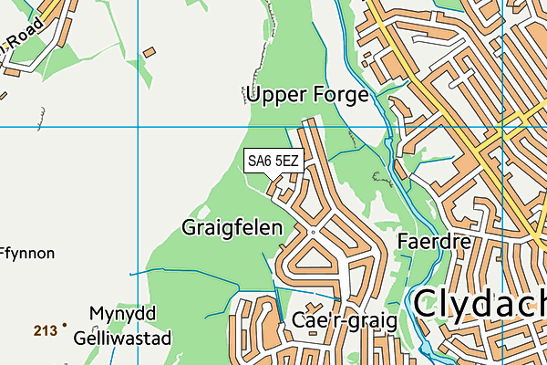 SA6 5EZ map - OS VectorMap District (Ordnance Survey)