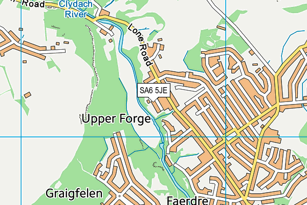 SA6 5JE map - OS VectorMap District (Ordnance Survey)