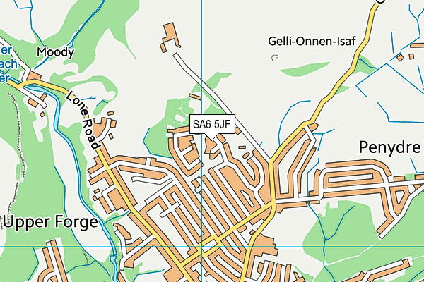 SA6 5JF map - OS VectorMap District (Ordnance Survey)