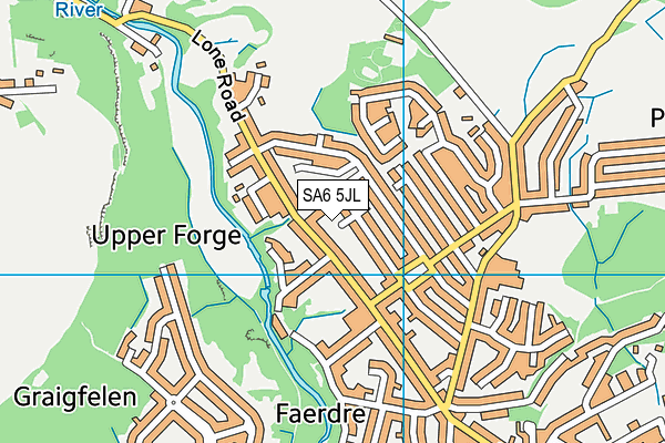 SA6 5JL map - OS VectorMap District (Ordnance Survey)