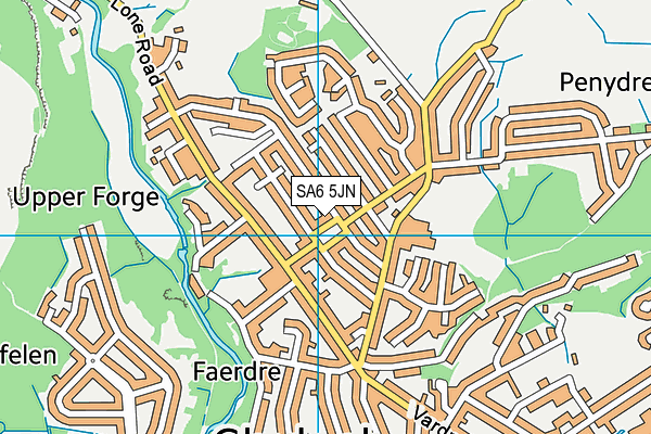 SA6 5JN map - OS VectorMap District (Ordnance Survey)