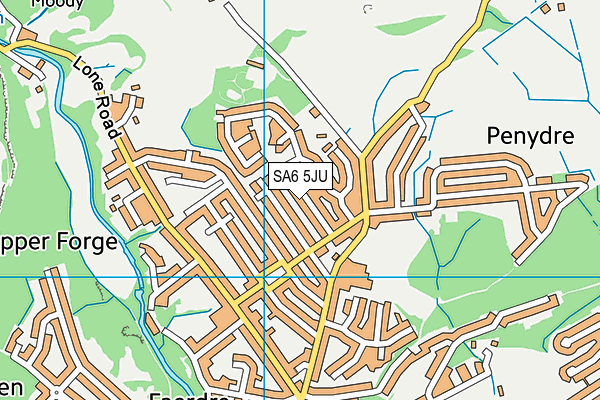 SA6 5JU map - OS VectorMap District (Ordnance Survey)