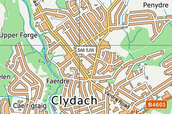 SA6 5JW map - OS VectorMap District (Ordnance Survey)