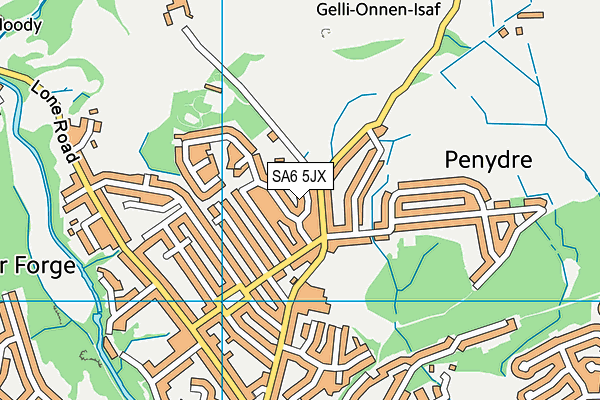 SA6 5JX map - OS VectorMap District (Ordnance Survey)