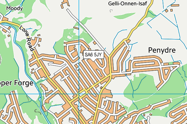 SA6 5JY map - OS VectorMap District (Ordnance Survey)