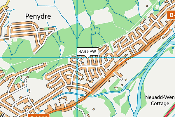 SA6 5PW map - OS VectorMap District (Ordnance Survey)