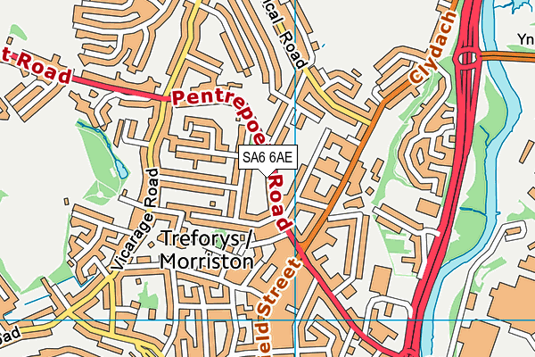 SA6 6AE map - OS VectorMap District (Ordnance Survey)