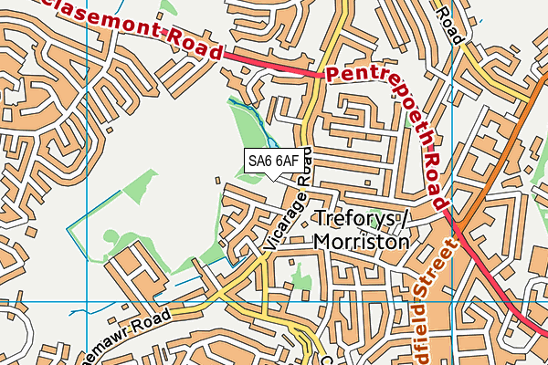SA6 6AF map - OS VectorMap District (Ordnance Survey)