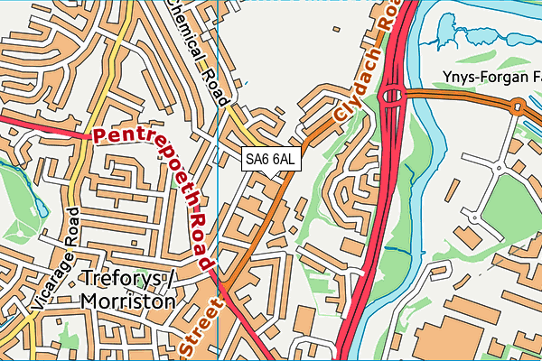 SA6 6AL map - OS VectorMap District (Ordnance Survey)