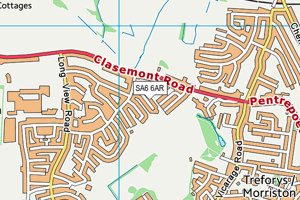 SA6 6AR map - OS VectorMap District (Ordnance Survey)