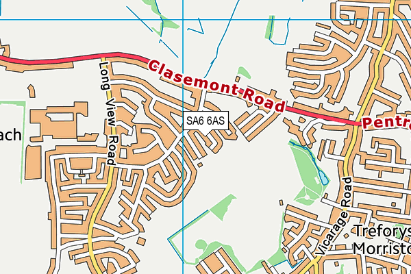 SA6 6AS map - OS VectorMap District (Ordnance Survey)