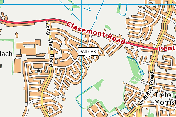 SA6 6AX map - OS VectorMap District (Ordnance Survey)