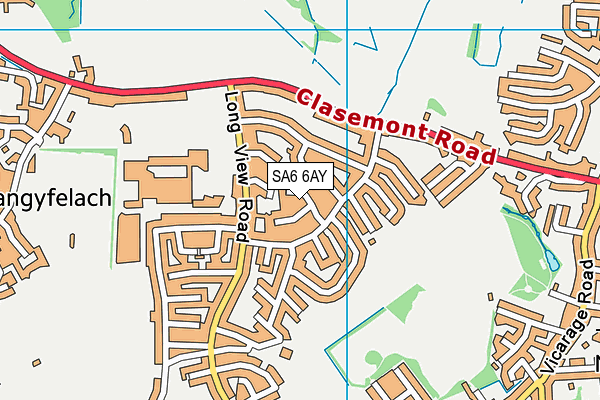 SA6 6AY map - OS VectorMap District (Ordnance Survey)