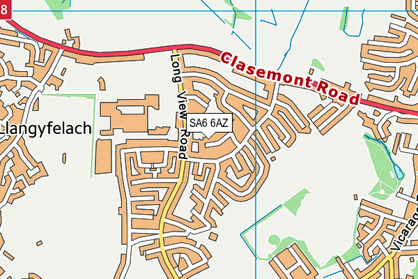 SA6 6AZ map - OS VectorMap District (Ordnance Survey)